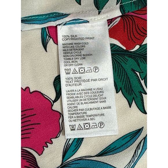 Tommy Bahama Colorful Floral Button Shirt Long Sleeve Size S/P NWT $188 100%Silk - Picture 4 of 5